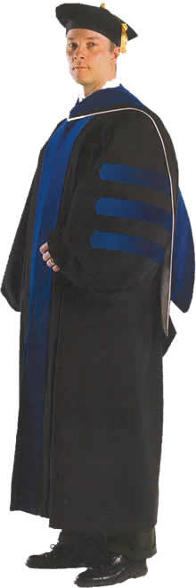 deluxe doctoral gown, hood and velvet tam